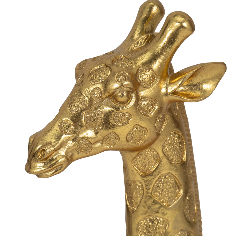 13 Giraffe Head Tabletop Decor, Gold