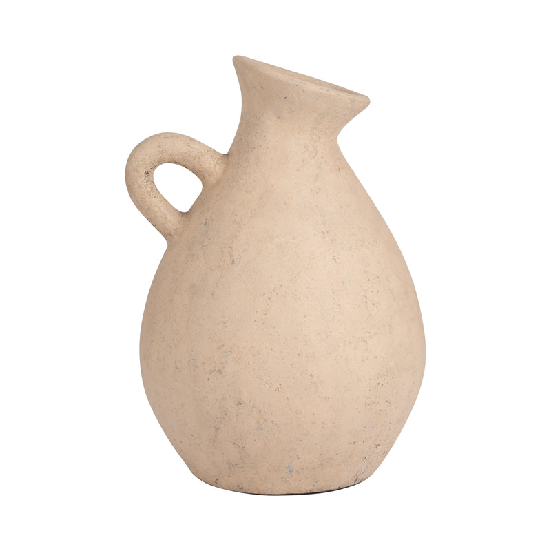 TERRACOTTA, 19 ORGANIC JUG WITH HANDLE, IVORY