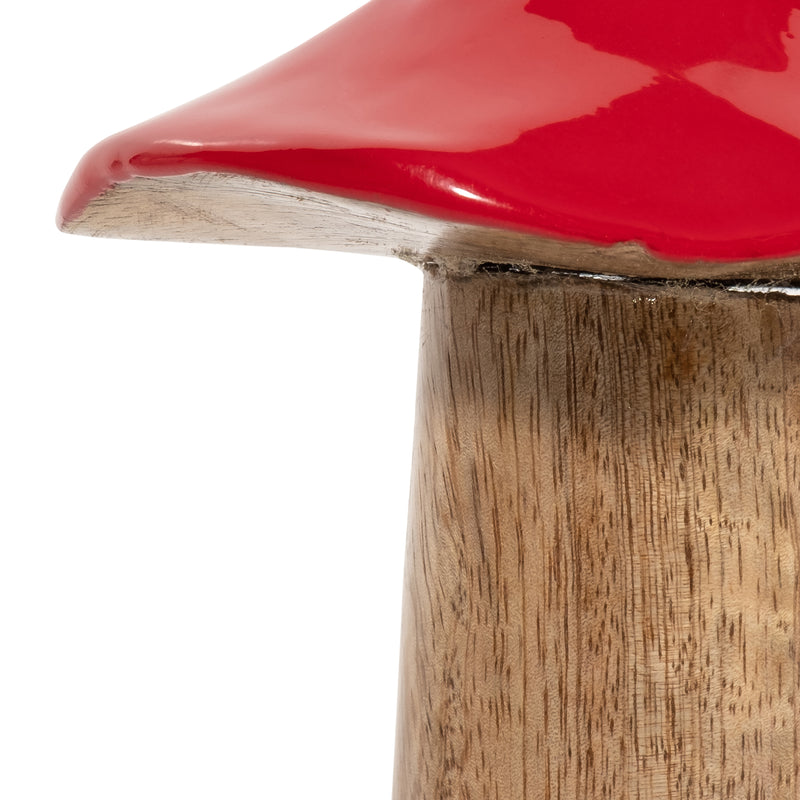 WOOD, 6 TOADSTOOL MUSHROOM, RED