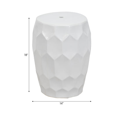 Cer,, 18 Beehive Stool, White