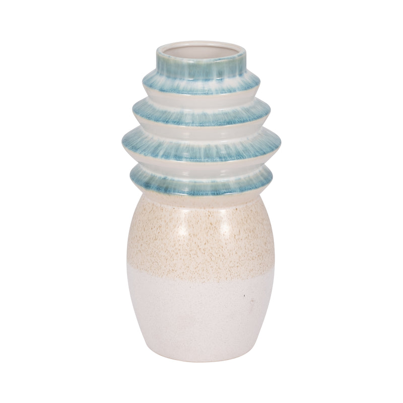 12 Fluted Top Vase Reactive Finish, Multi