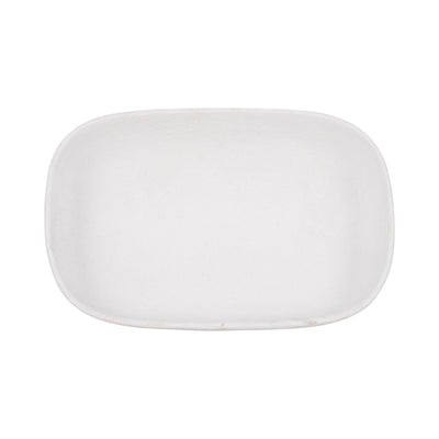 10 Footed Rounded Rectangle Bowl, White