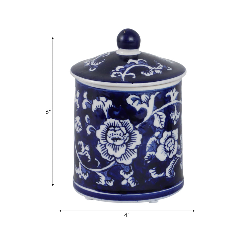 Cer, 6 8oz Chinoiserie Scntd Candle W/lid,blu/wht