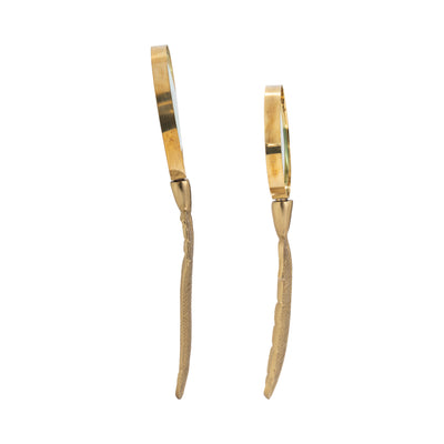 S/2 8/10 Buford Feather Magnifyers, Gold