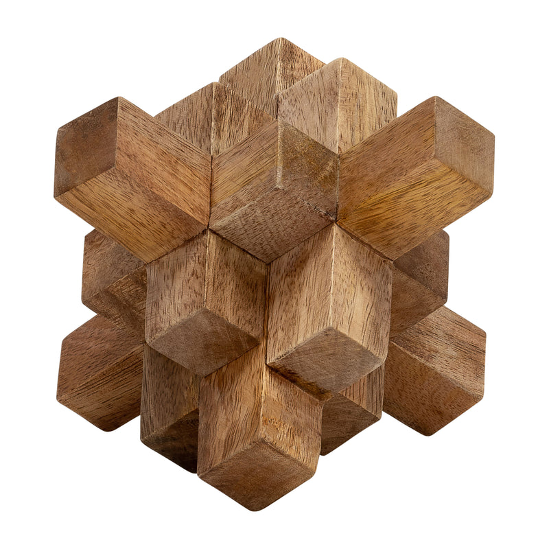 WOOD, 5  GEOMETRIC ORB, NATURAL