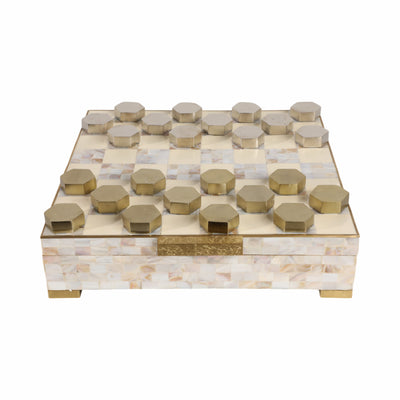 15x15 Bailee Mother Of Pearl Checker Box Set