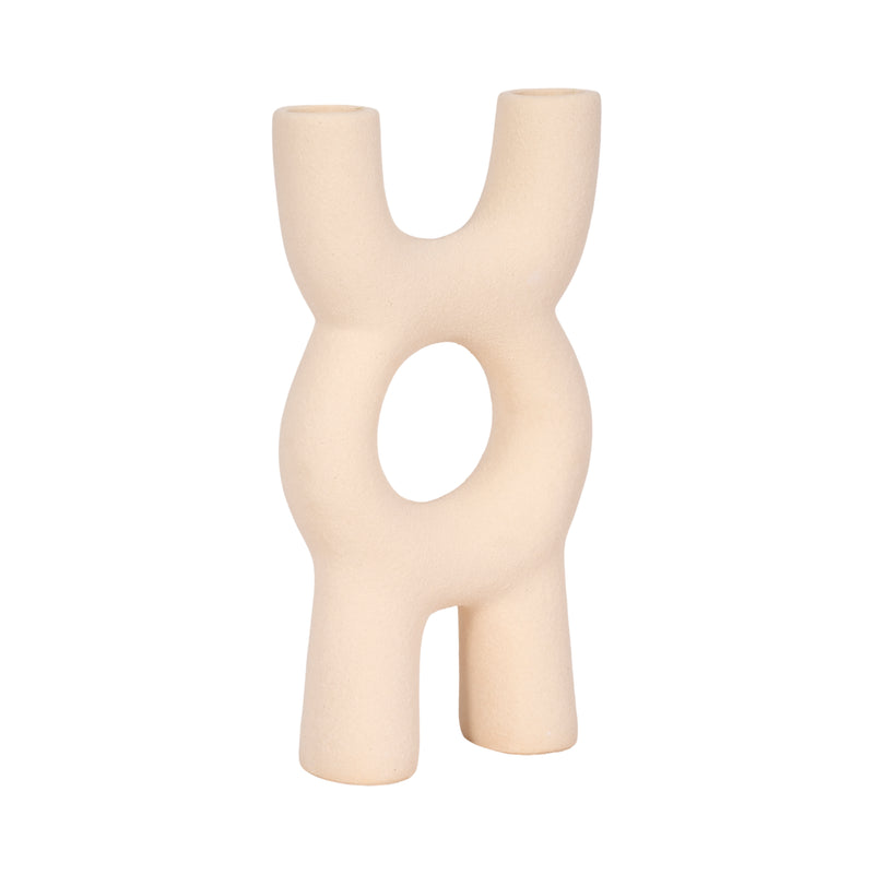 15 Open Cut-out Totem Object Sand Glaze, Ivory