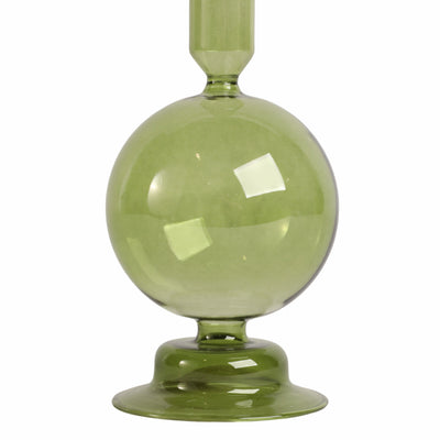 7 Glass Bubble Taper Candle Holder, Olive