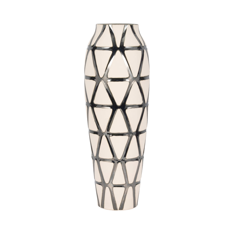 22 Fabiola Oversized Tribal Vase, Pewter