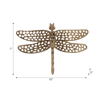 Metal, 10 Dragonfly W/ Cutouts , Gold