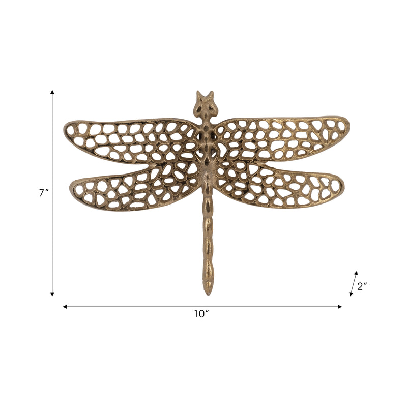 Metal, 10 Dragonfly W/ Cutouts , Gold