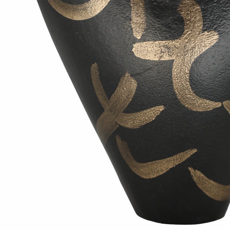 11 Ponce Tribal Black & Gold Vase