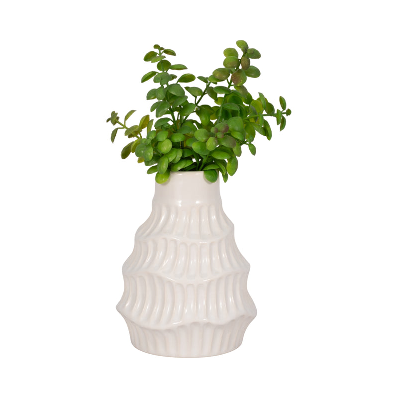 CER, 6 WAVY VASE, WHITE