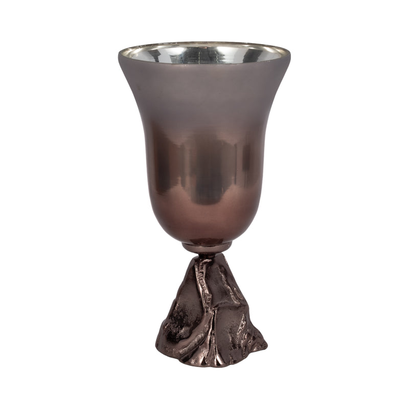 GLASS, 15 2-TONE CHALICE VASE, METALLIC KD