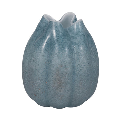 10 Glass Sea Urchin Vase, Blue