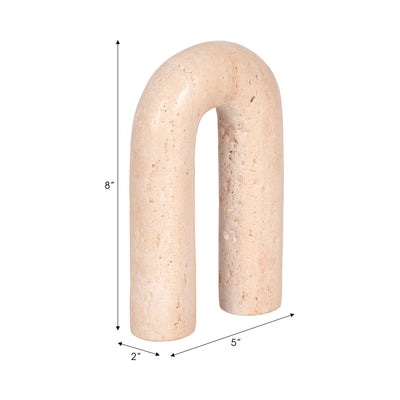 8 Rounded Travertine Arch Object, Tan