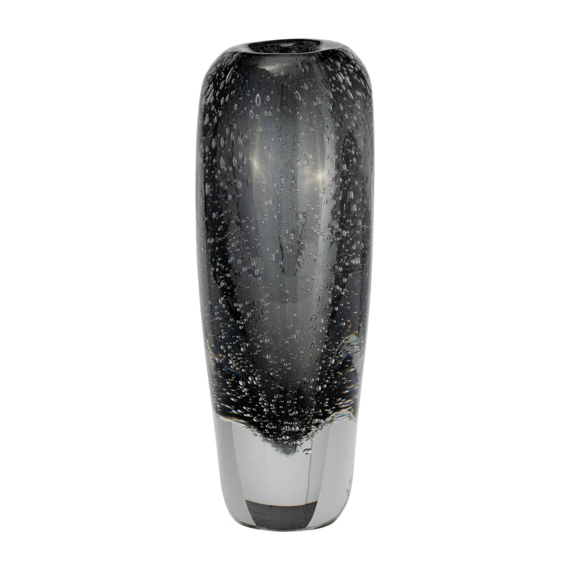 GLASS, 9H ELLIPSE VASE, SMOKE