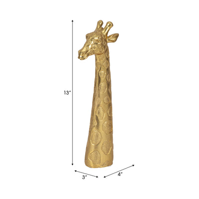 13 Giraffe Head Tabletop Decor, Gold