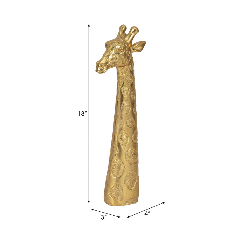 13 Giraffe Head Tabletop Decor, Gold