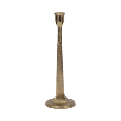 METAL, 12 SQUARED OFF TAPER CANDLEHOLDER, GOLD