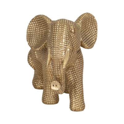 RESIN, 8 ELEPHANT DECO, GOLD