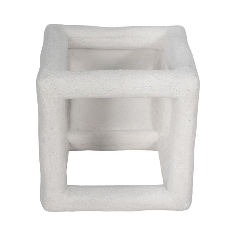 10 Textured Open Square Object, White