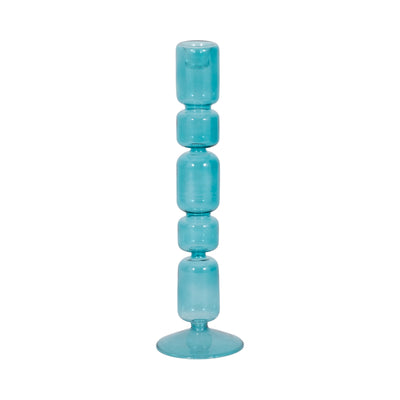 12 Mixed Bubble Taper Candleholder, Blue