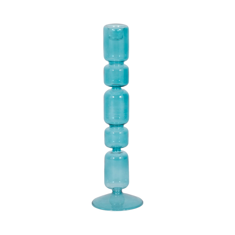 12 Mixed Bubble Taper Candleholder, Blue