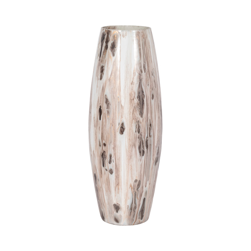 24 Curved Glass Vase Neutral Drip Finish, Multi