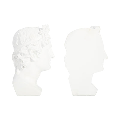 S/2 Resin, 9 Greek Goddess Bookends, White