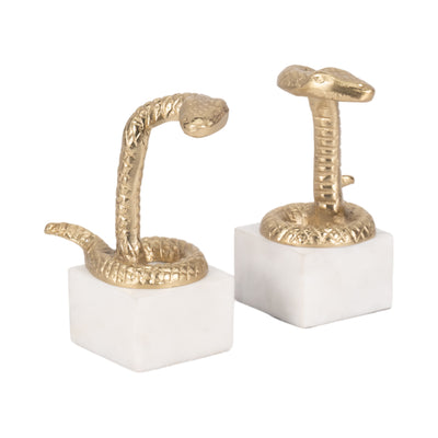 S/2 7 Snake Bookends, Gold