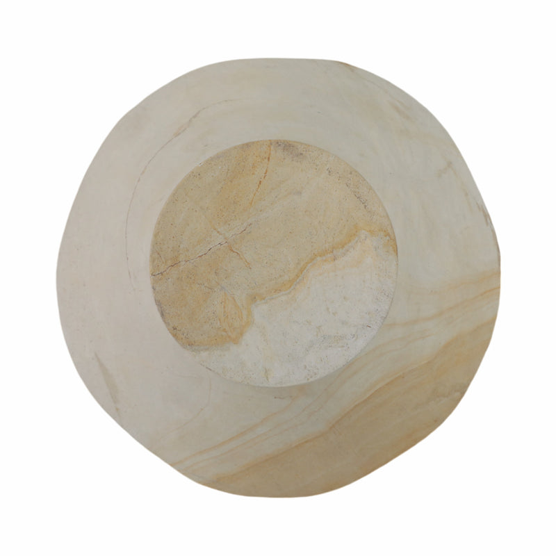 9 Sandstone Pedestal Bowl, Tan