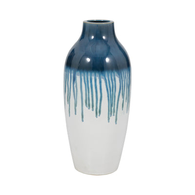 CLAY, 19 DRIP VASE, BLUE/WHITE