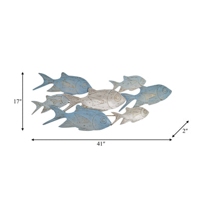 METAL 42 SCHOOL OF FISH WALL DECOR WB