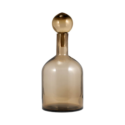 GLASS, 17 BOTTLE W/ STOPPER TAUPE