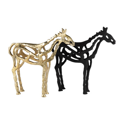 METAL,14H, HORSE ILLUSION SCULPTURE,BLACK