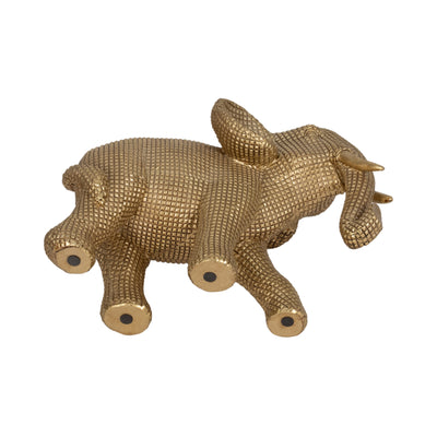 RESIN, 8 ELEPHANT DECO, GOLD