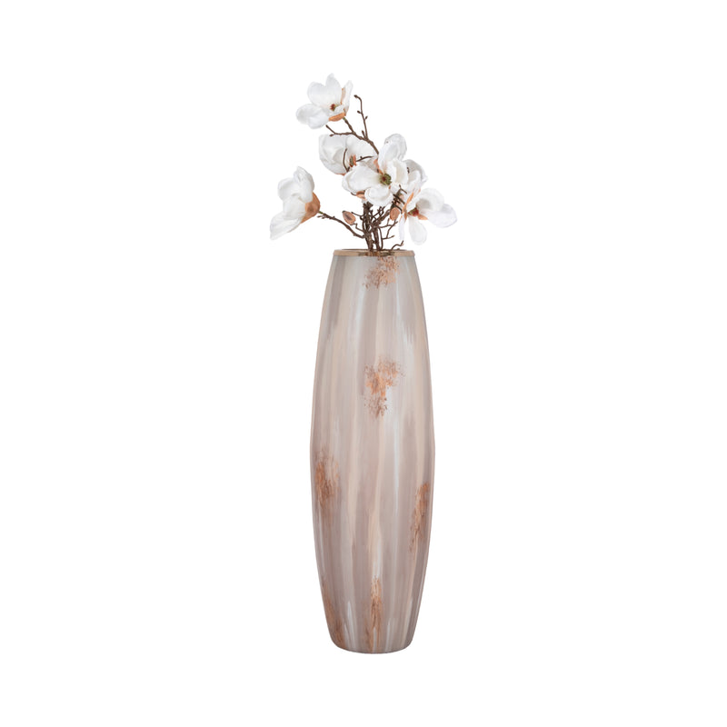 31 Curved Glass Vase Opal Finish, Ivory Multi