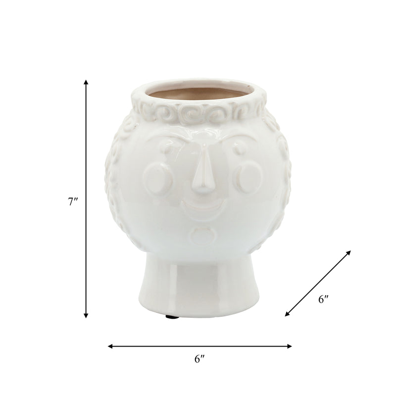 6 GRANDMA FACE PLANTER, WHITE