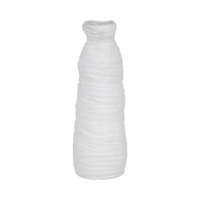 19 Horizontal Ribbed Matte Vase, Ivory