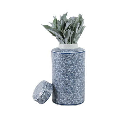 Ceramic 16 Jar, Crackle Blue