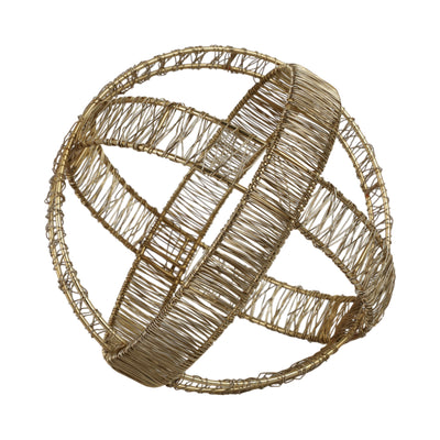 8 Woven Metal Orb, Gold