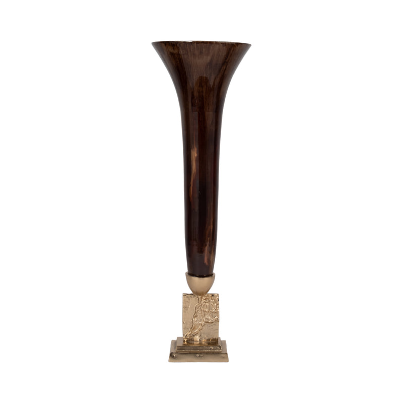 GLASS, 26 TRUMPET VASE, BRONZE