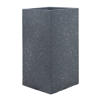 Resin, S/2 11/13D Square Nested Planters, Dk Gray