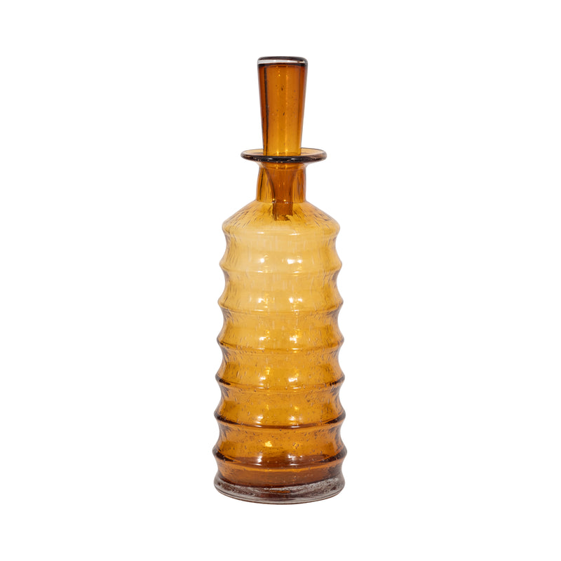 18 Clarimond Ridged Amber Glass Bottle