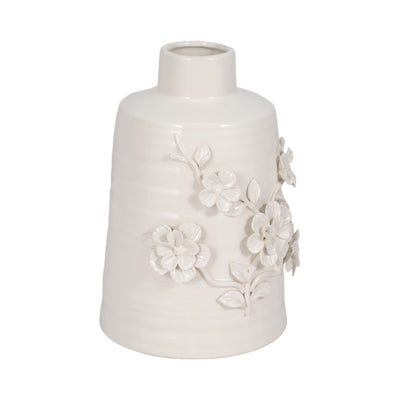 11 Floral Vase, White