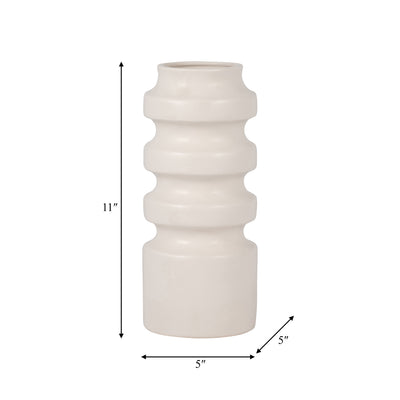 CER, 11 TIERED VASE, WHITE