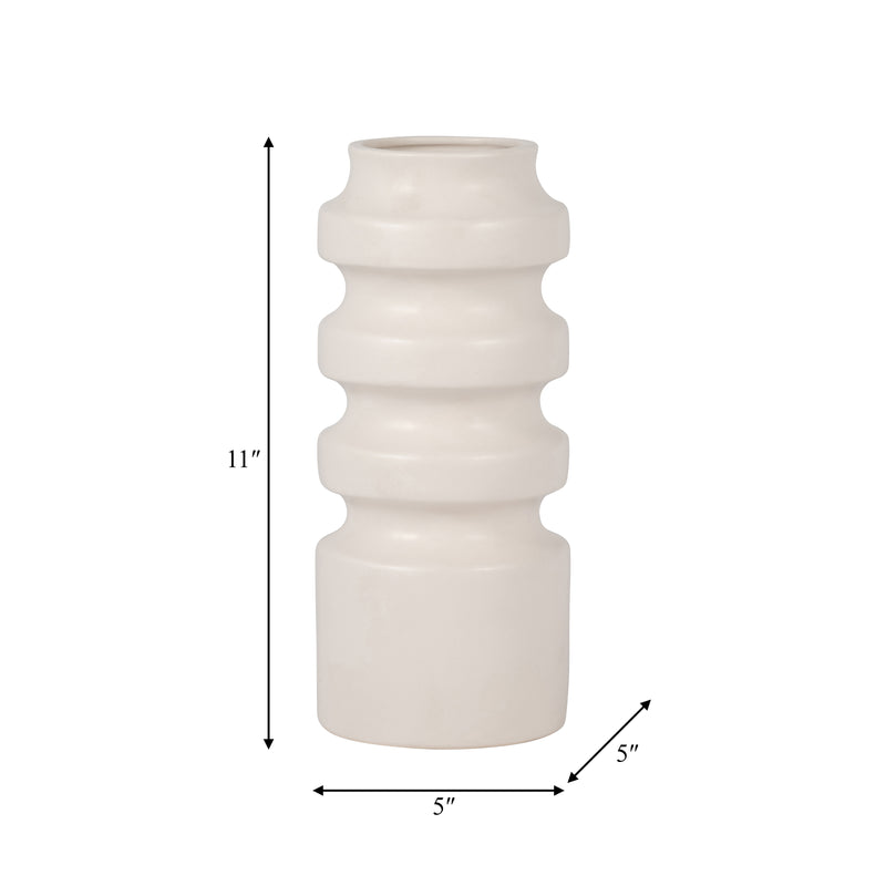 CER, 11 TIERED VASE, WHITE