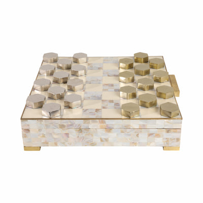 15x15 Bailee Mother Of Pearl Checker Box Set