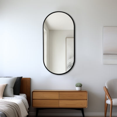 METAL, 20X40 CAPSULE MIRROR, BLACK